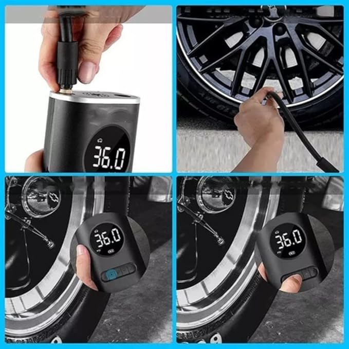 Mini Compressor de Ar Portátil Digital