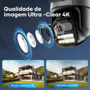 Kit Câmera de Segurança WiFi ICSEE Externa Lente Dupla com Sirene Full HD, WiFi, Visão Noturna