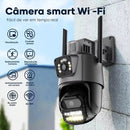 Kit Câmera de Segurança WiFi ICSEE Externa Lente Dupla com Sirene Full HD, WiFi, Visão Noturna