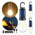 Conjunto De 3 Lâmpadas Solares Usb Gancho Para Camping