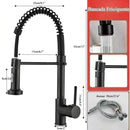 Torneira de Cozinha Gourmet Alça Única com Extensor de Spray e Tubo Flexível – Acabamento Prateado