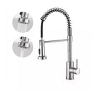 Torneira de Cozinha Gourmet Alça Única com Extensor de Spray e Tubo Flexível – Acabamento Prateado