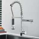 Torneira de Cozinha Gourmet Alça Única com Extensor de Spray e Tubo Flexível – Acabamento Prateado