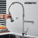 Torneira de Cozinha Gourmet Alça Única com Extensor de Spray e Tubo Flexível – Acabamento Prateado