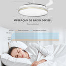 Ventilador Wifi 4 Pás Coibeu Com Remoto De Teto Estrutura Branco